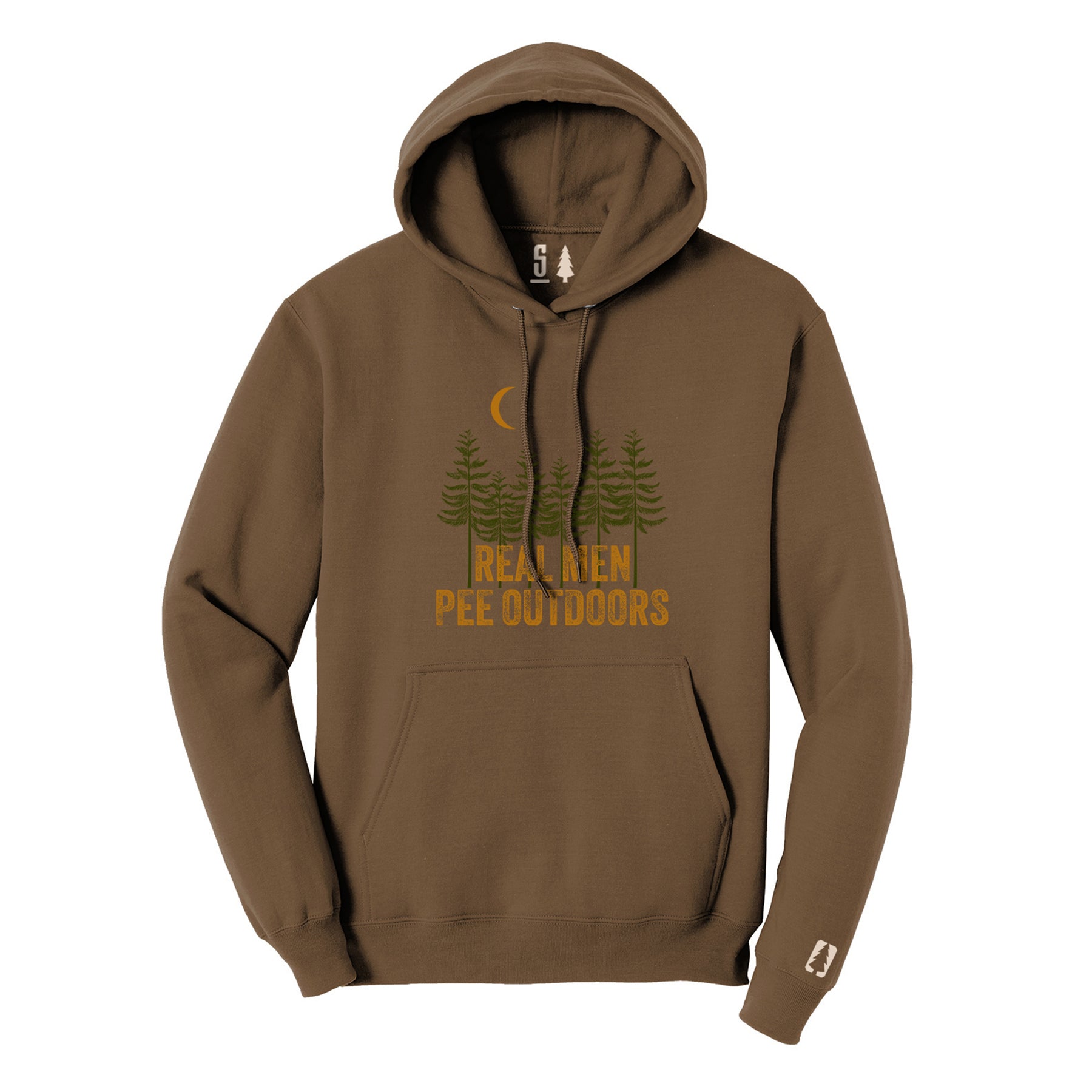 Real Men Pee Outdoors Orange Hoodie